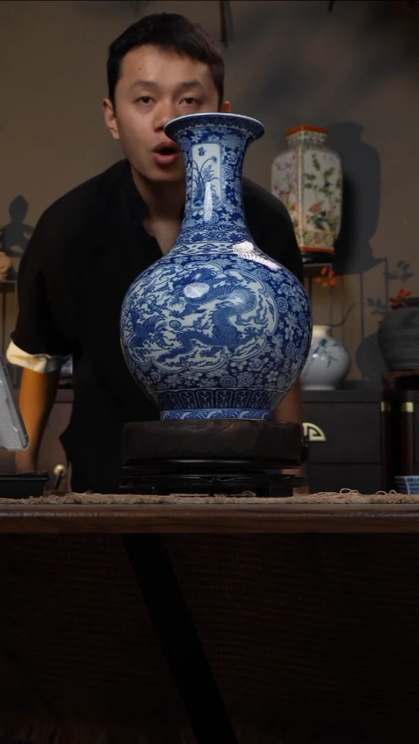 摆件WN问泥景德镇陶瓷花瓶摆件