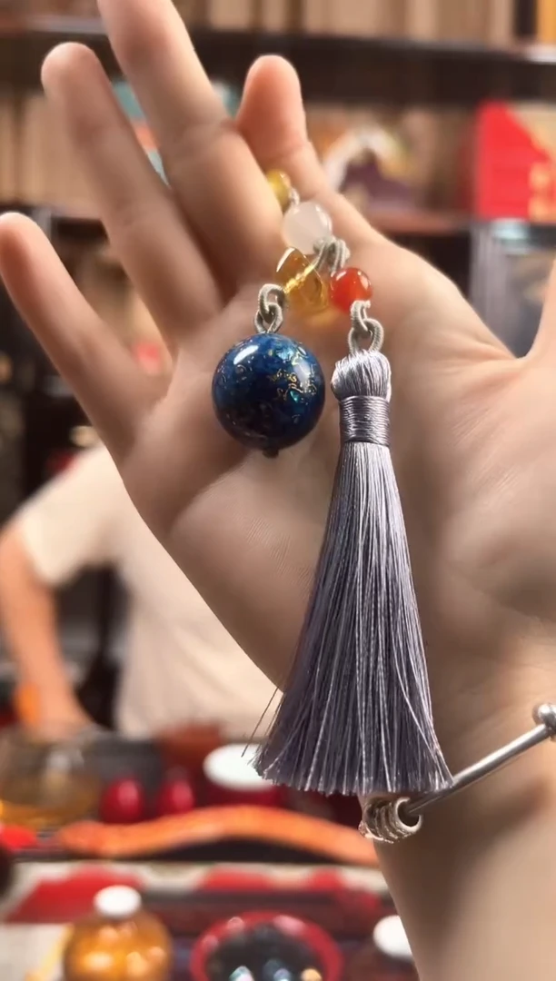 非遗太古大漆蓝挂坠