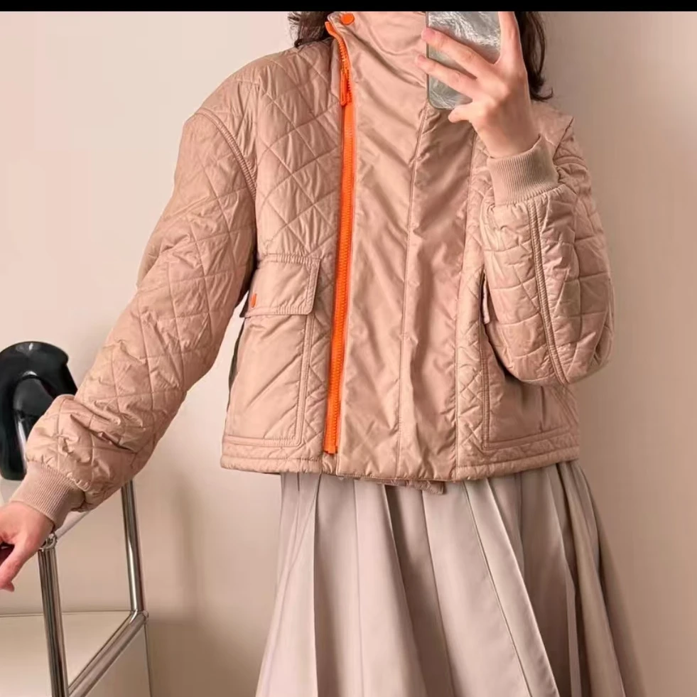 未使用 Hermes/爱马仕 Hermes 出纳拉链滑雪服羽绒服 卡其色36