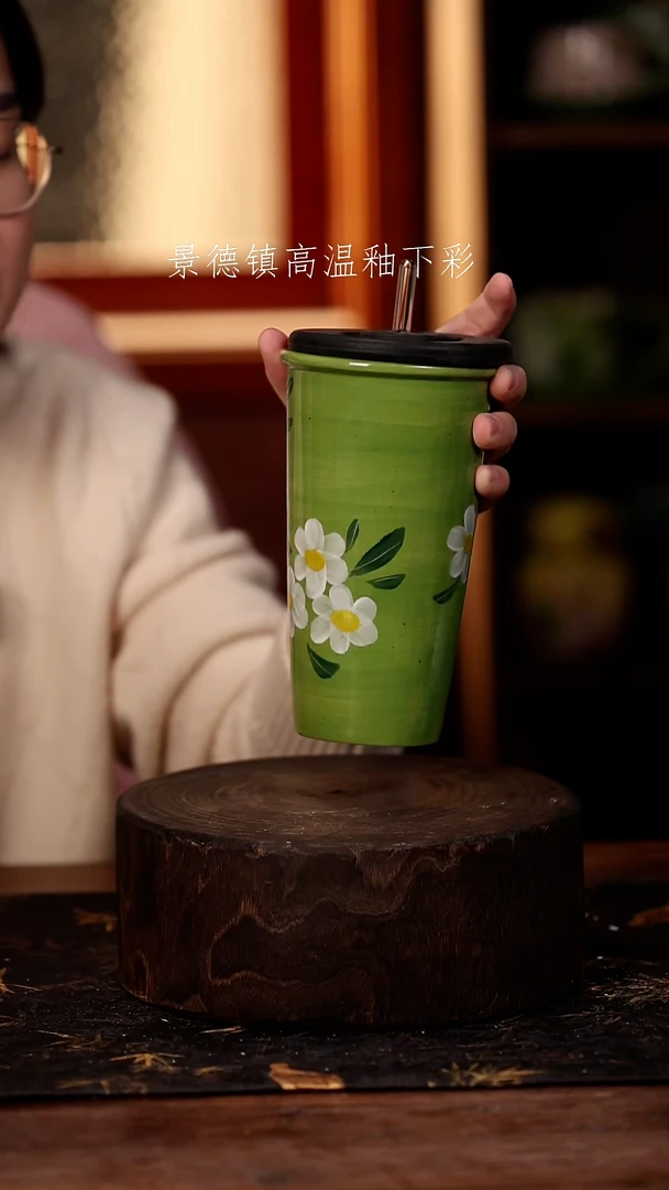 陶瓷景德镇高温釉下手绘陶瓷@L107@