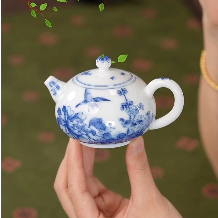 【小乔赏瓷】画堂春邵微平老师花鸟壶（混搭）htc1436