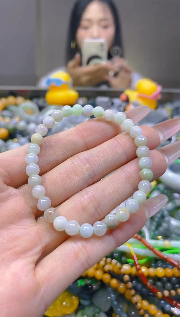 翡翠未镶嵌颈饰6MM/D/翡翠A货，一件也是批发价