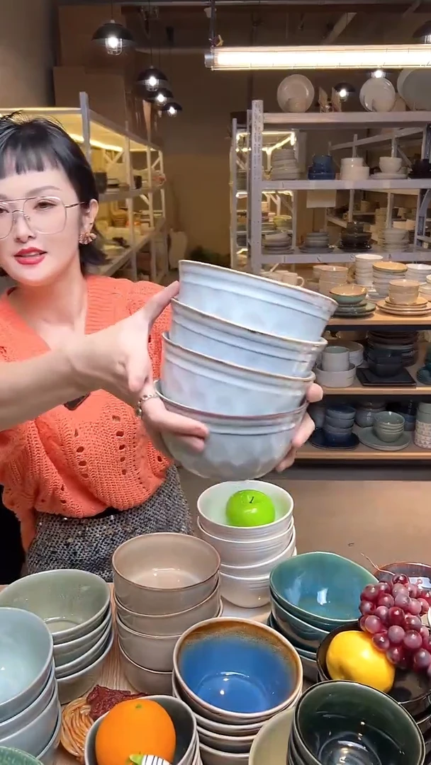 瓷165外贸尾货高温釉下彩陶瓷餐具默认微瑕