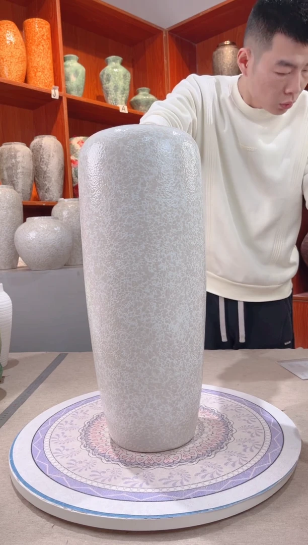 【闪购商品】瓶 陶瓷花瓶 无花 茶白50cm落地