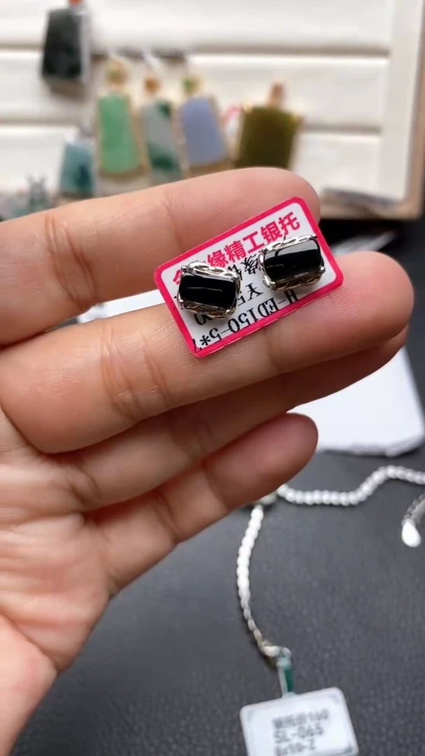 银S925镶嵌戒指翡翠1