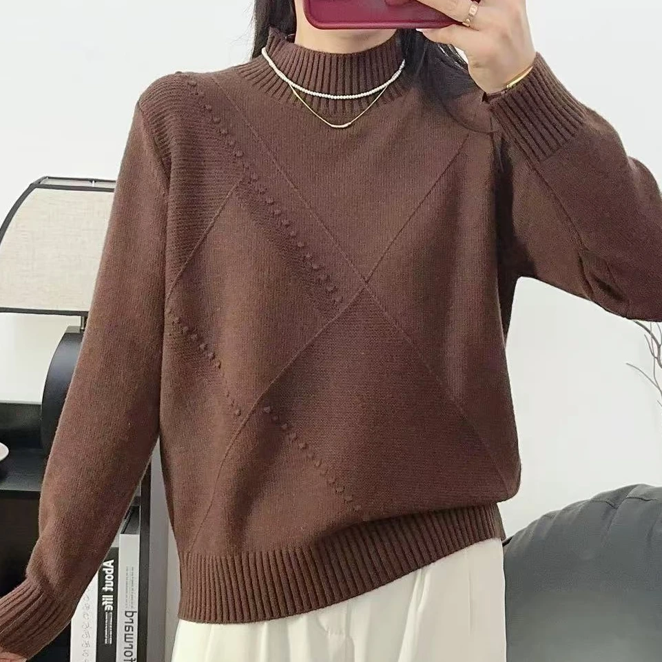 501#秋冬新款半高领休闲长袖针织衫36