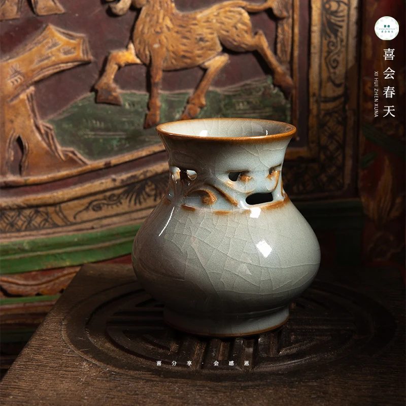 青瓷 香炉 陶瓷 中式 创意 复古 冰裂纹