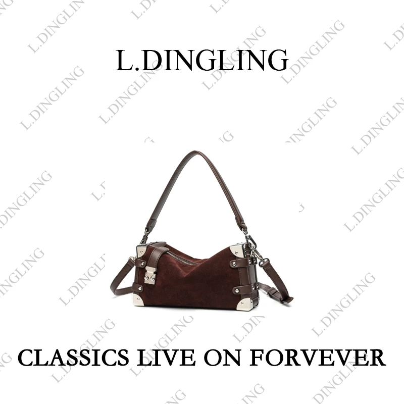 【L.DINGLING】轻奢复古磨砂腋下小方包CK25933P咖色