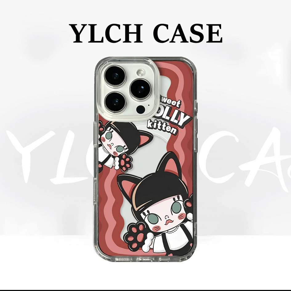 石墨红猫茉莉适用苹果16亚克力磁吸手机壳卡通15/13全包12保护套