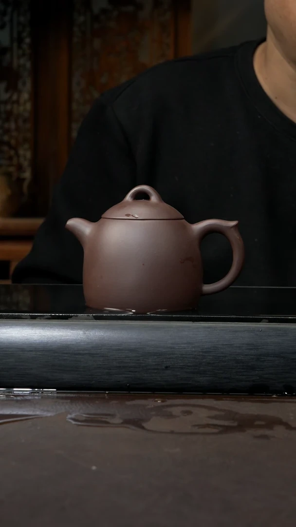 【闪购商品】紫砂茶壶老紫泥 秦权 240cc 020