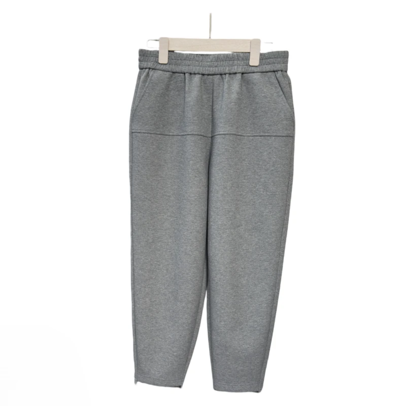 303春秋纯色休闲裤秋季显瘦百搭休闲裤九分女士小脚拼接时尚宽松