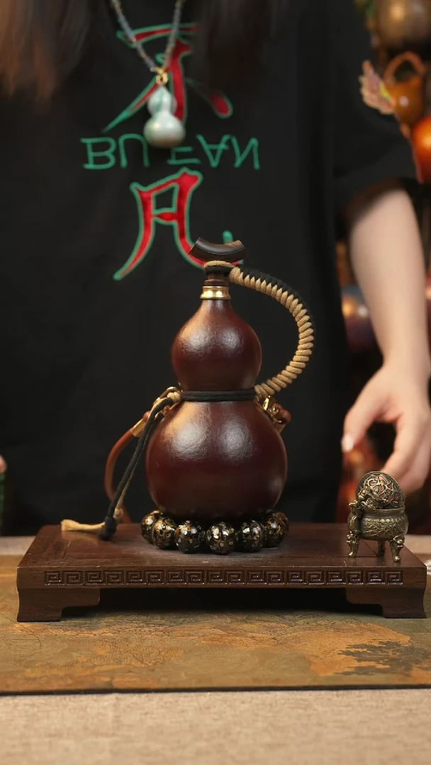 木076大漆酒葫芦一物一拍