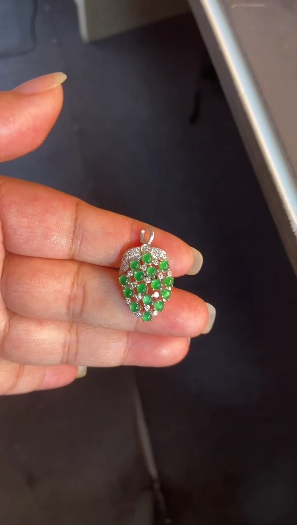 吊坠(不含链)银S925镶嵌翡翠1