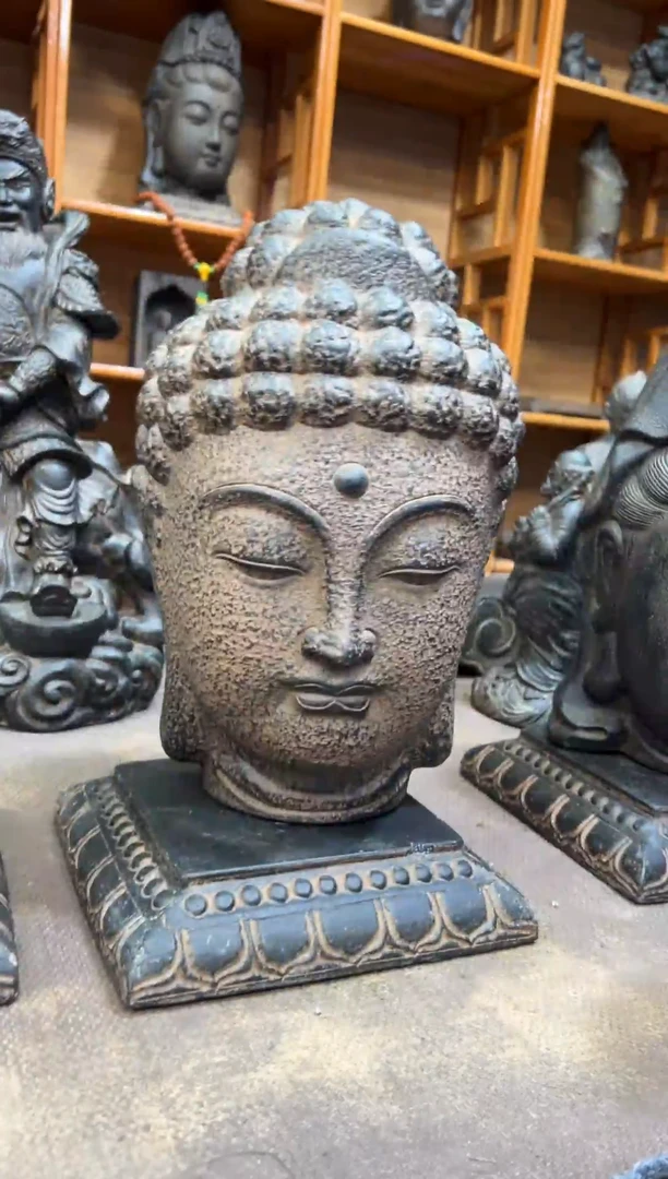 陶土【火山泥】大佛首+莲花底座