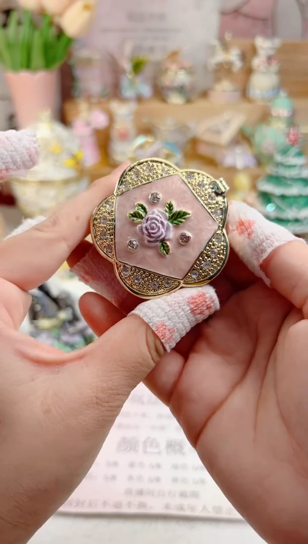 合金珐琅彩首饰盒摆件