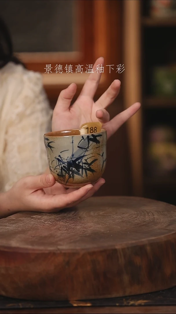 陶瓷景德镇高温釉下手绘陶瓷@L188@