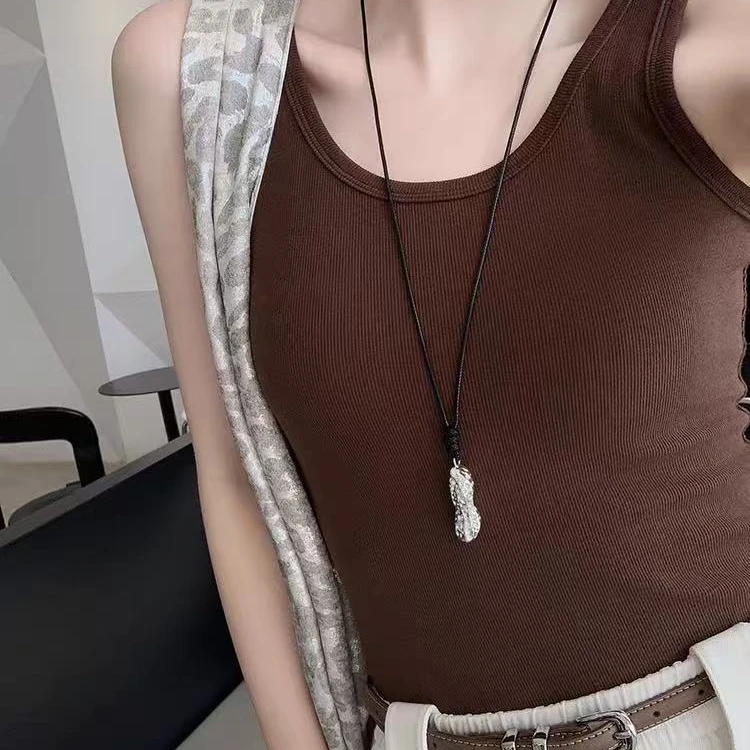 合金吊坠 美洋MEIYANG 好事花生项链 *油蜡绳毛衣链