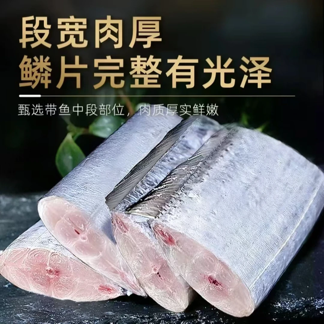 大号带鱼段去头去尾一斤9-10段 新鲜现切急冻锁鲜500g/包*5包