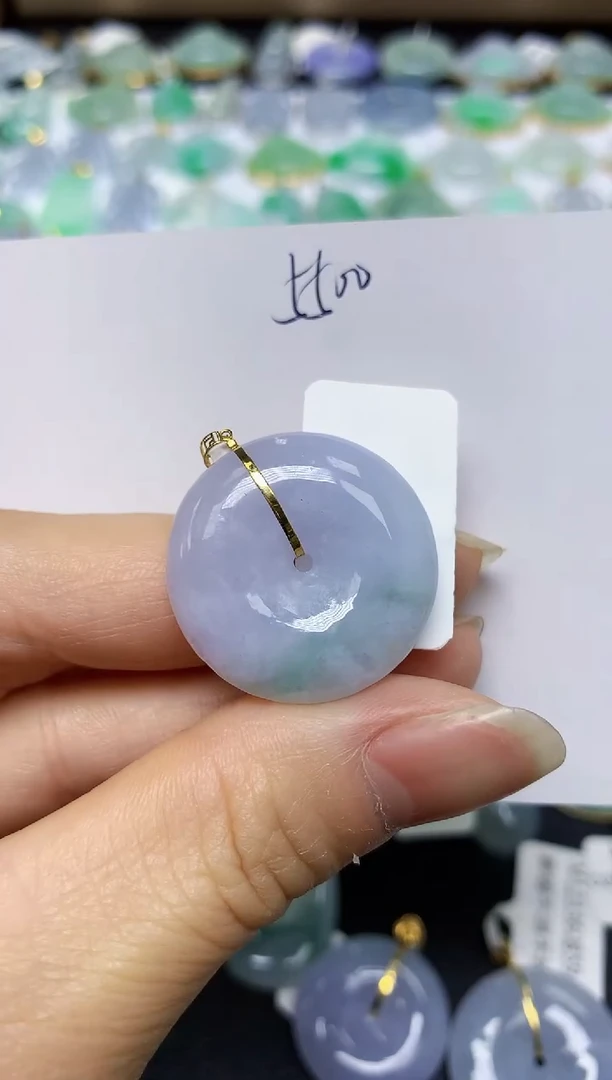 翡翠18K金镶嵌颈饰 天然翡翠A货