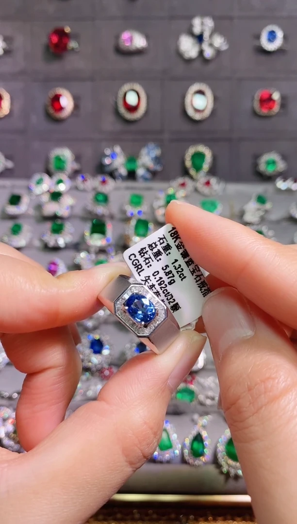 【闪购商品】蓝宝石18K金戒指18K金镶嵌1