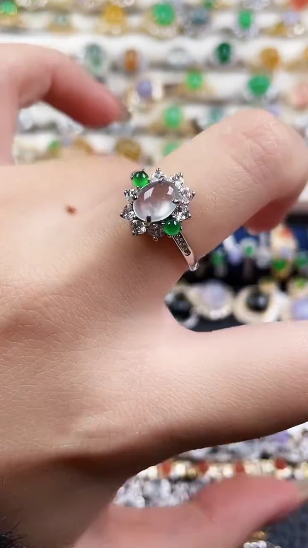 银S925镶嵌戒指翡翠153