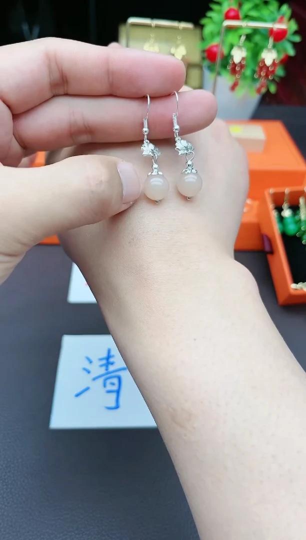 玛瑙/玉髓耳饰银S925镶嵌324000