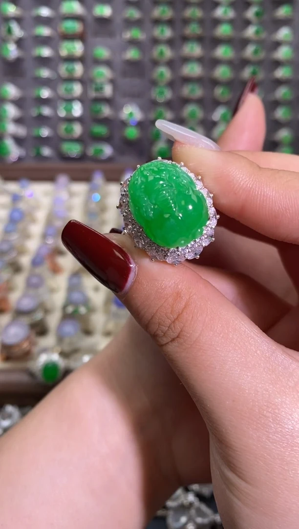 未镶嵌戒指翡翠天然缅甸A货翡翠未镶嵌 粉丝福利