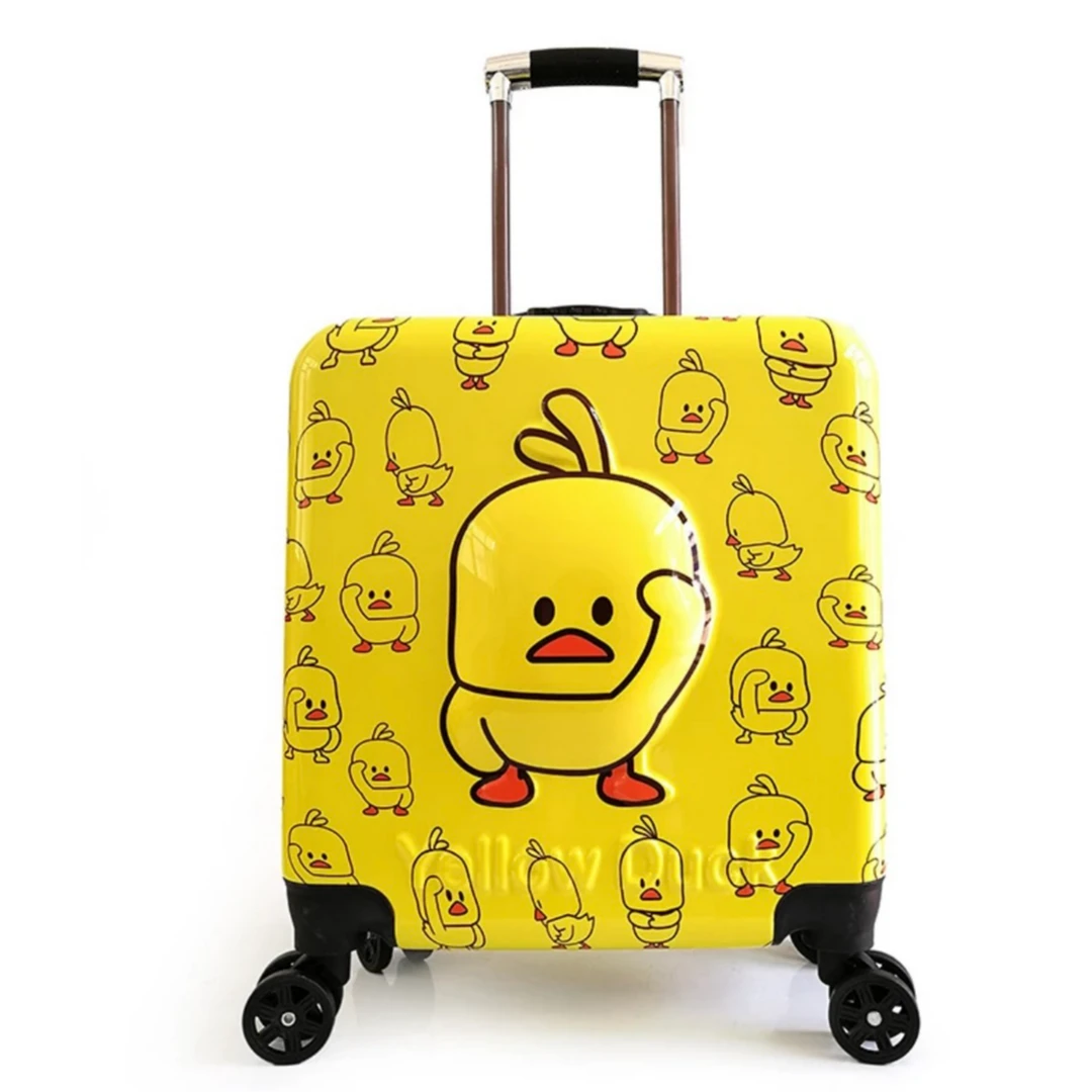 黄色潮流时尚小黄鸭轻便旅行箱