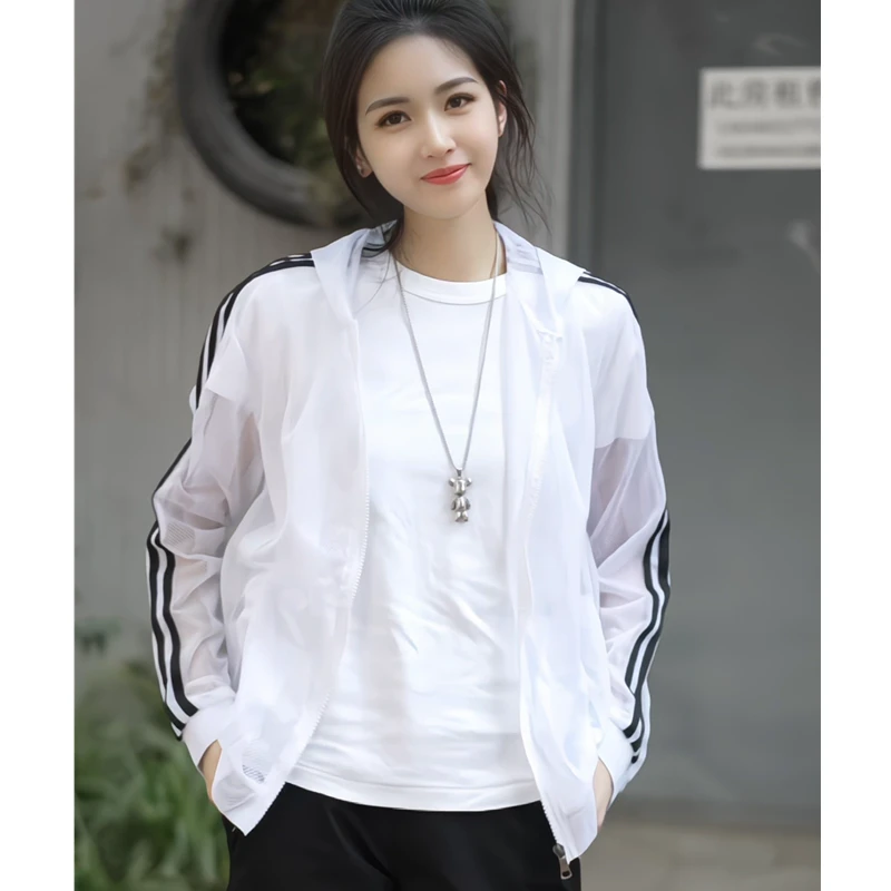 2025夏季男士连帽防晒衣潮流镂空透气防晒服户外休闲夹克薄外套男