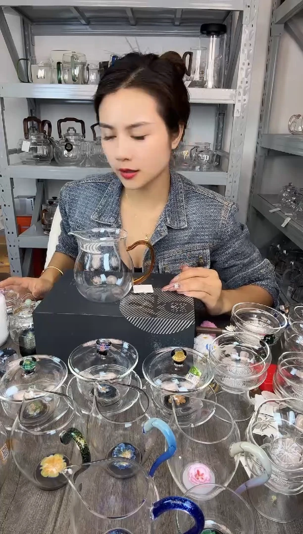 手工艺品玻璃禾器 观禄煮茶器 琥珀色