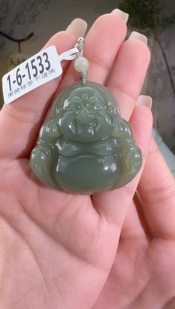 和田玉未镶嵌颈饰45佛公  1533