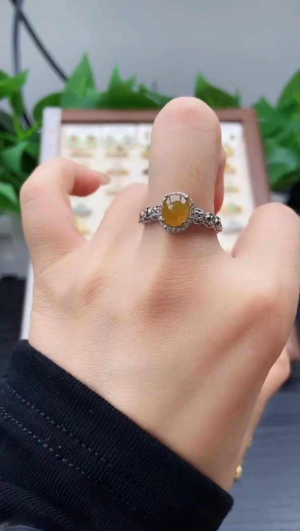 银S925镶嵌戒指翡翠12