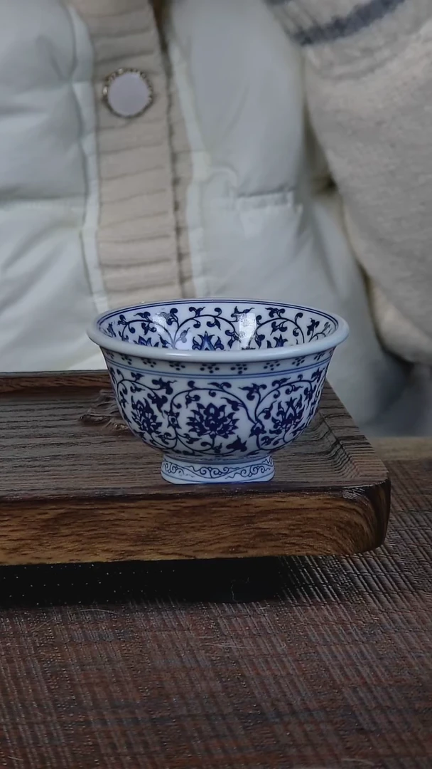 【闪购商品】折葵非器手工手绘满工缠枝压手杯