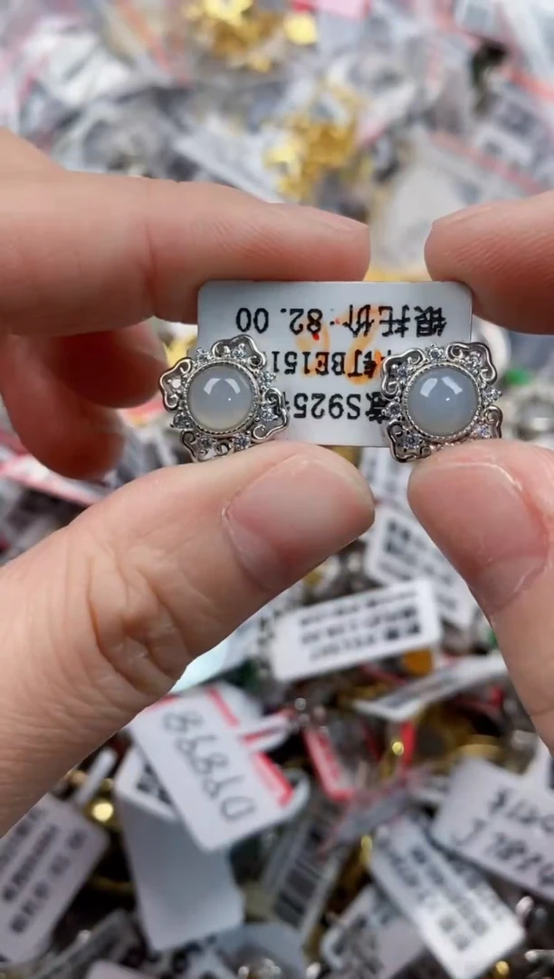 银S925镶嵌戒指翡翠10             2