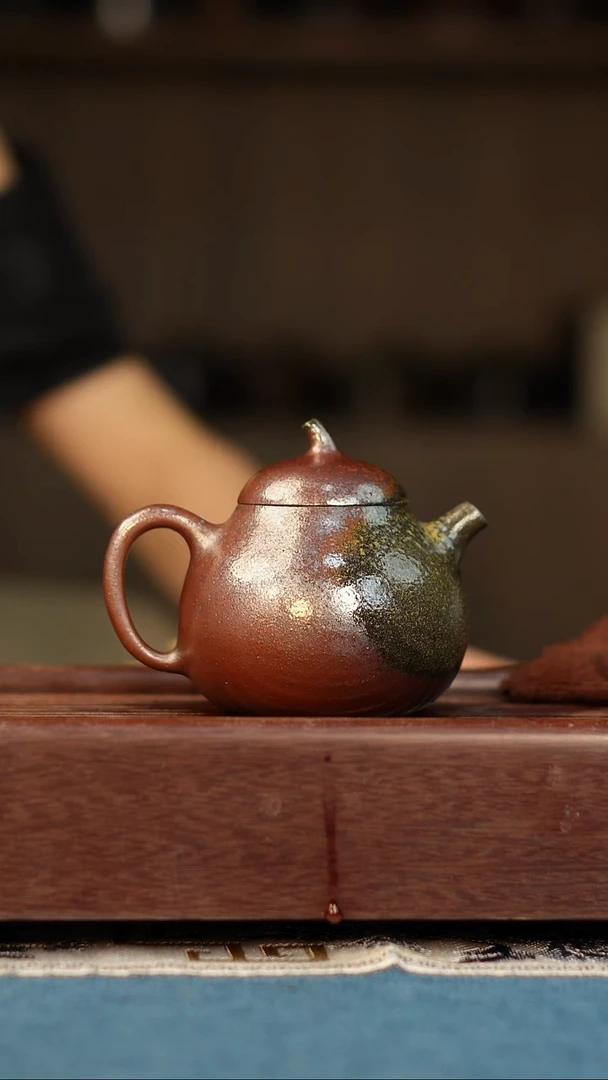 茶壶紫砂柴烧紫砂茄瓜