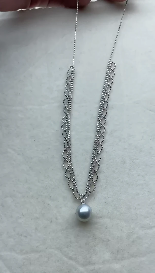 【闪购商品】海水珍珠套链银S925镶嵌Y90