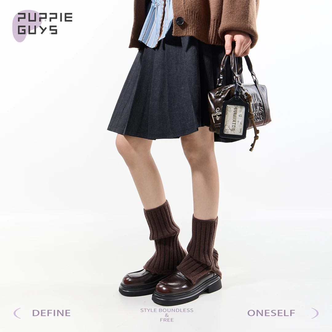 purpleguys针织袜套袜子女春秋腿套y2k学院风显瘦开叉堆堆小腿袜