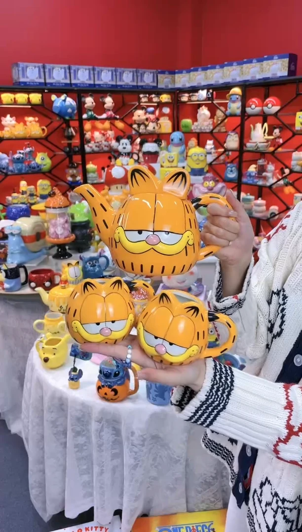 【闪购商品】.@@加菲猫陶瓷一壶二杯