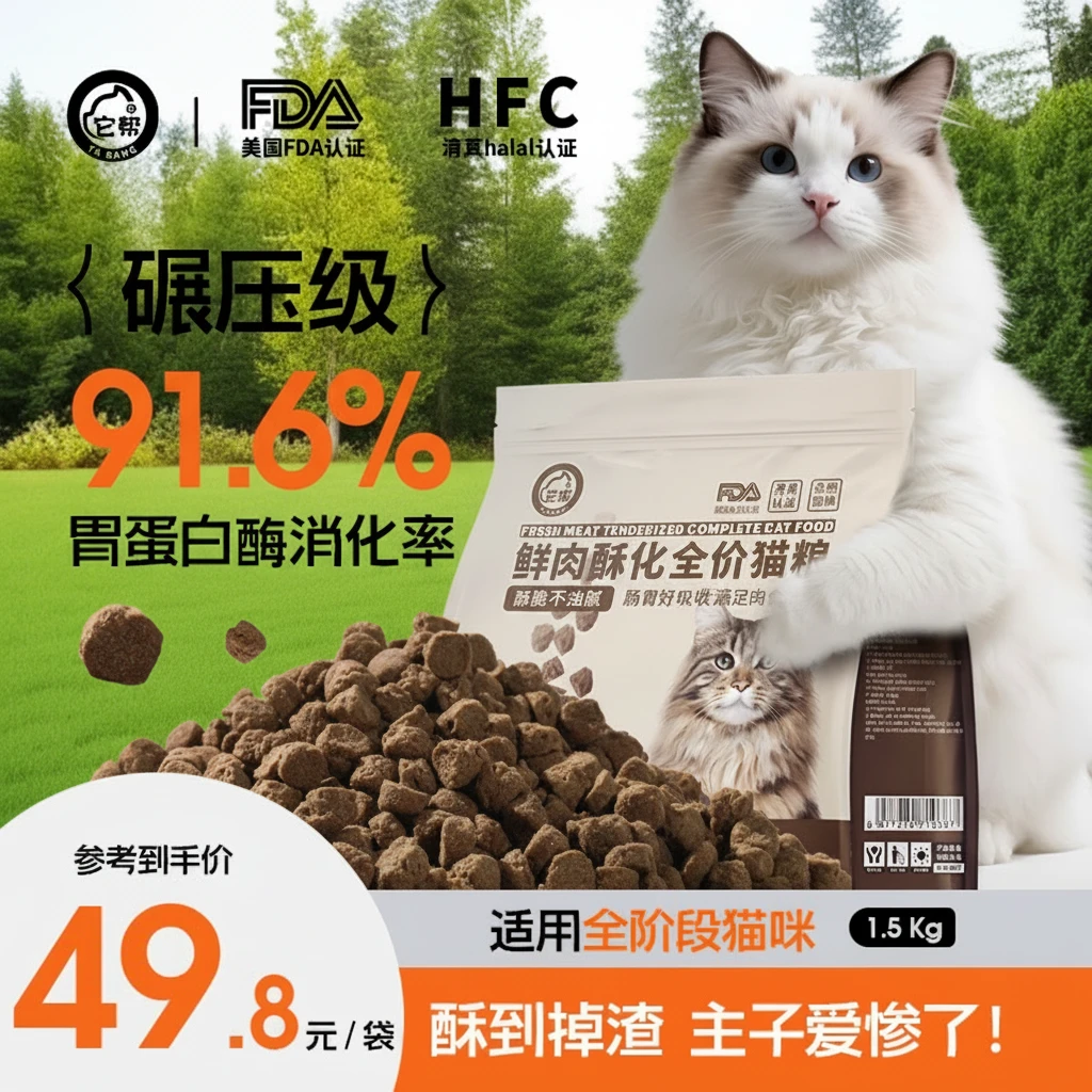 它帮全阶段通用营养美味鲜肉酥化猫咪全价猫粮好消化主食推荐