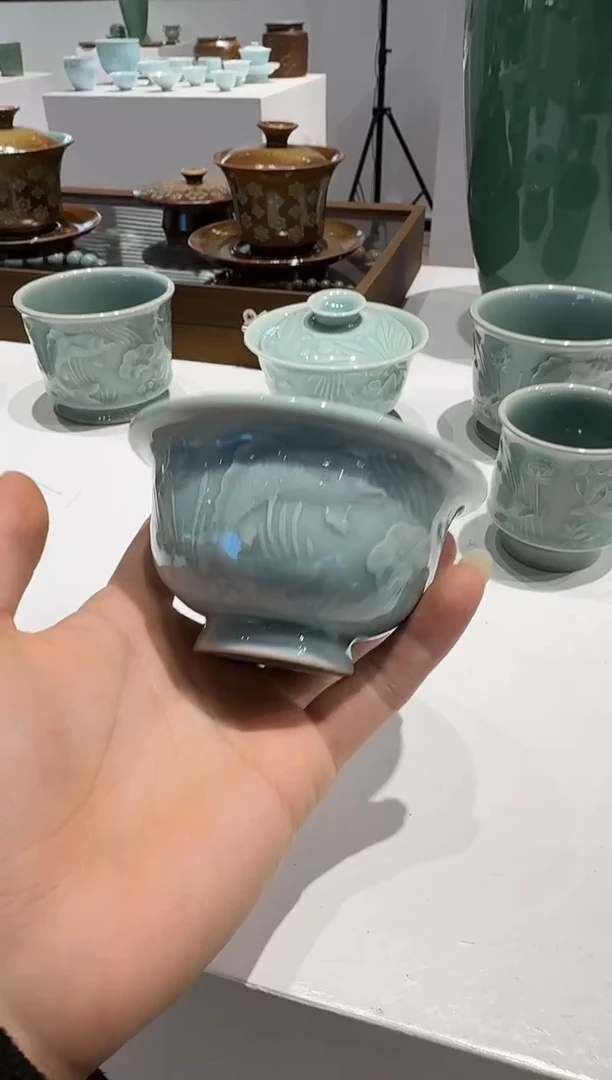 青瓷手工茶器包邮