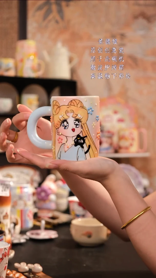 摆件景德镇手工手绘设计师款