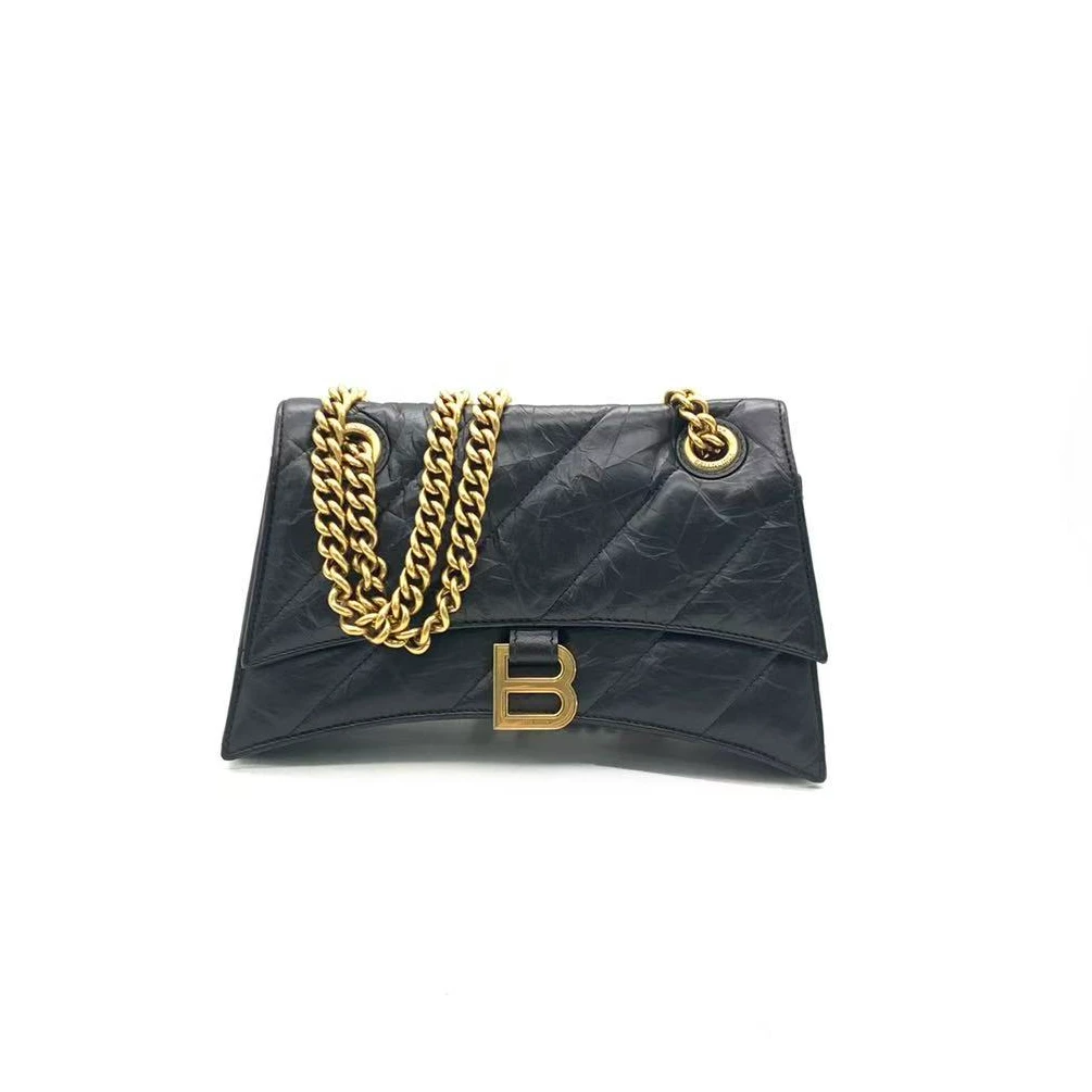 99新 Balenciaga/巴黎世家 【安则专属】黑色小号crush斜挎包/