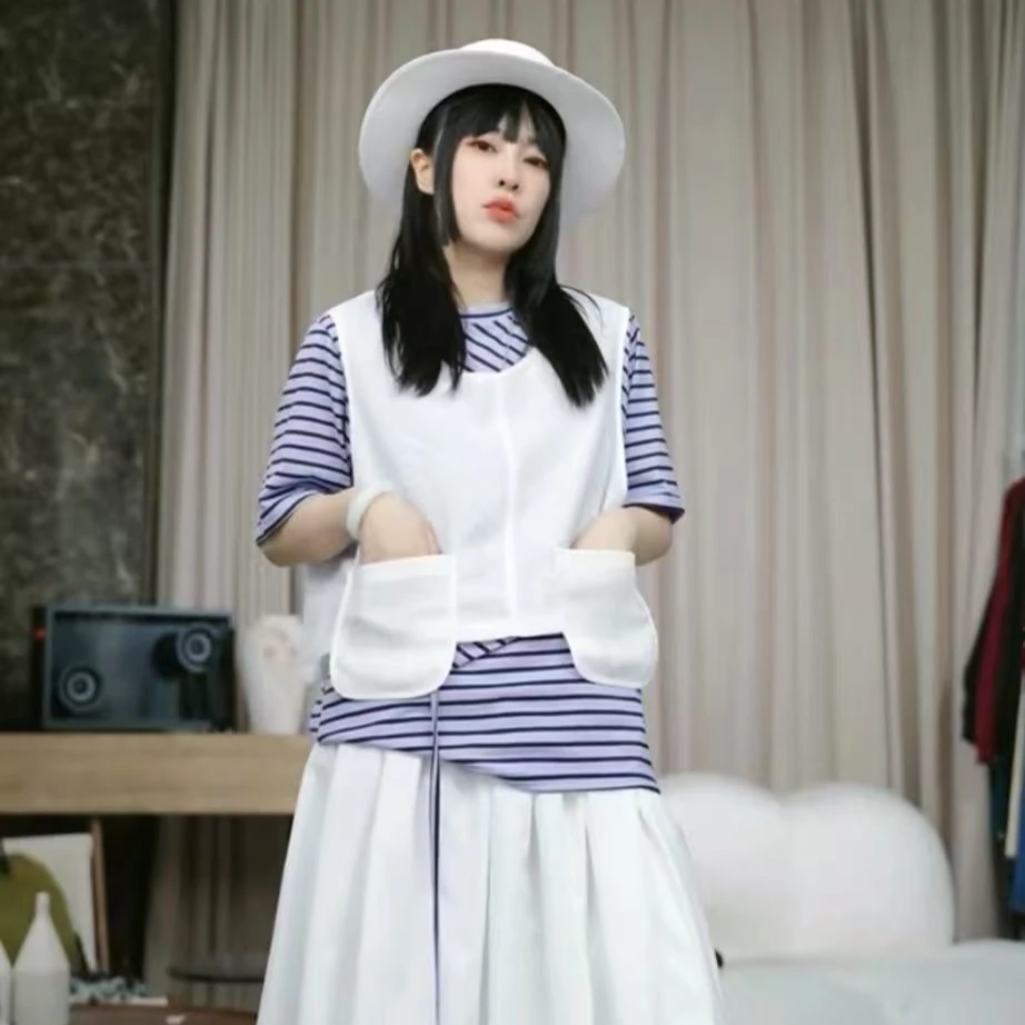 infobyfive福利春季新款气质短款口袋网纱马夹马甲NF0503162