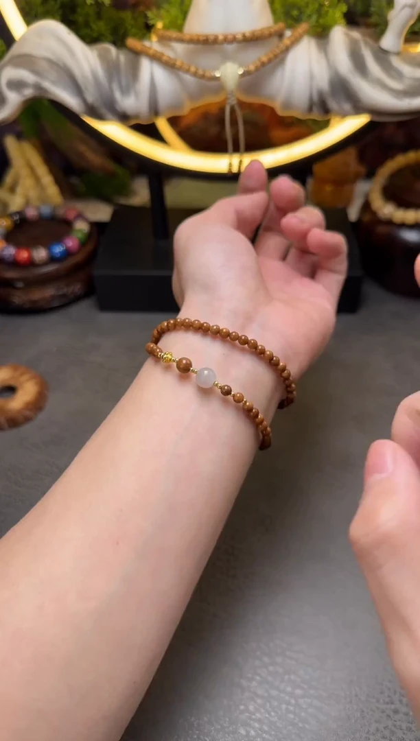 手串库克未镶嵌库克小而精和田圆珠双圈