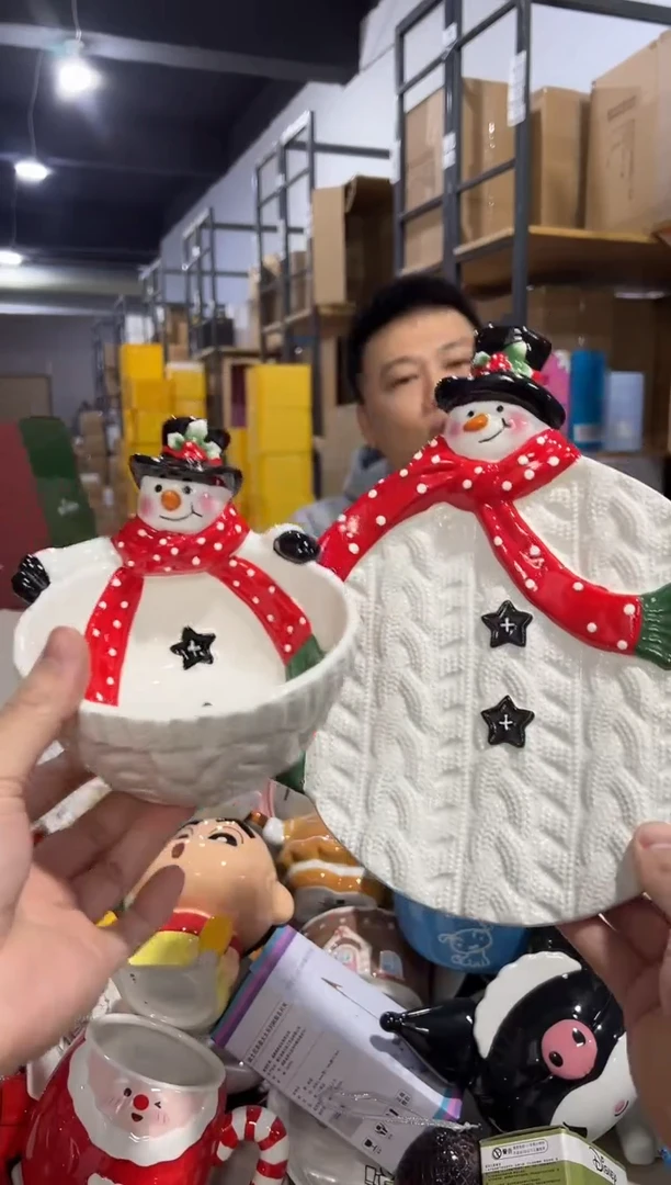 【闪购商品】杯原盒雪人碗加特雷西原盒雪人盘子2件套
