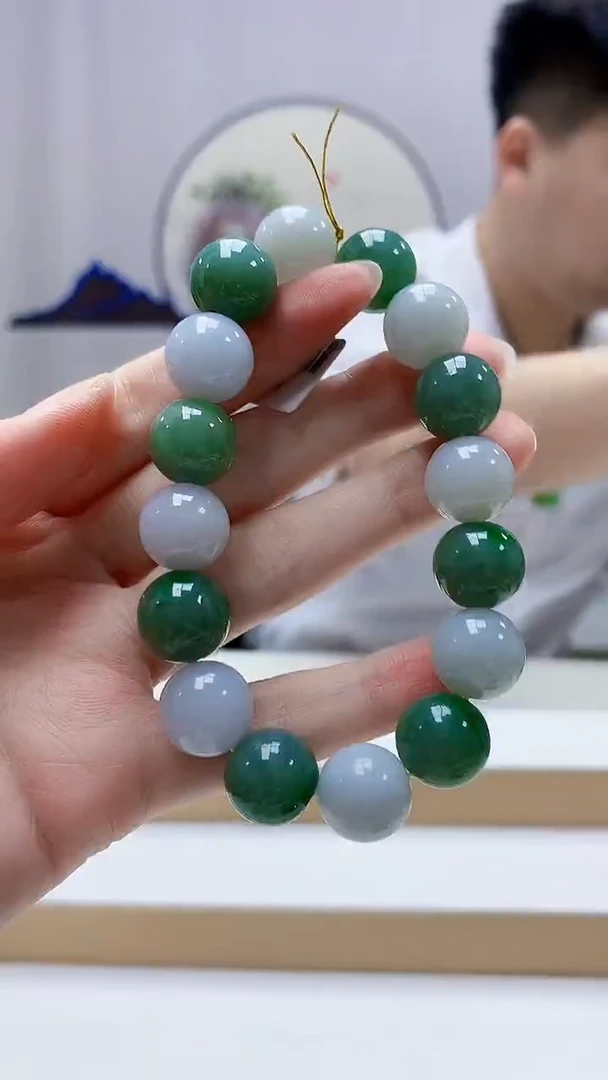 未镶嵌定制翡翠4868zm-毛货手串57