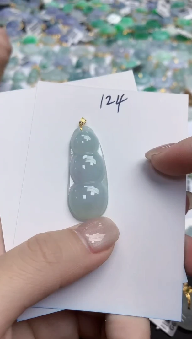 【闪购商品】翡翠颈饰18K金镶嵌天然缅甸翡翠A货