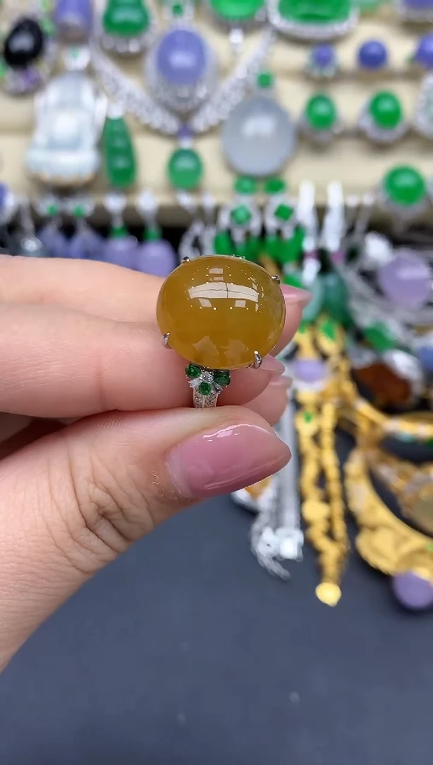 翡翠戒指18K金镶嵌503-中国好珍宝