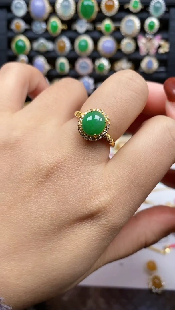 银S925镶嵌戒指翡翠57