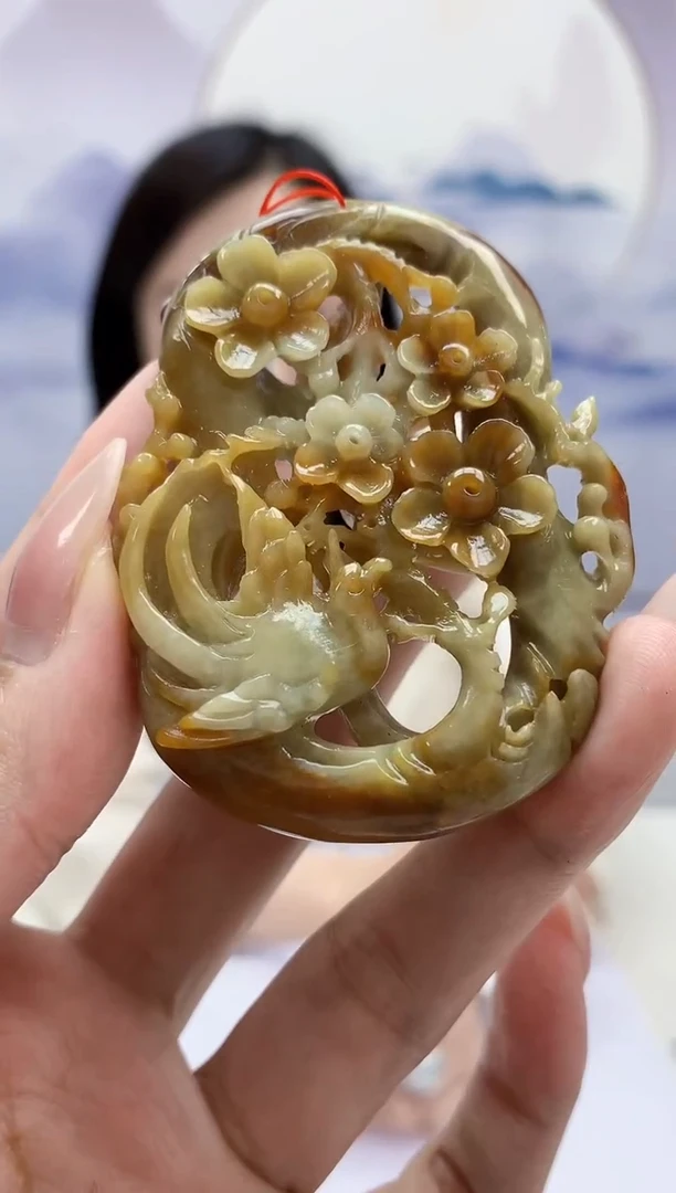 定制翡翠未镶嵌4852MM-毛货挂件167赠珠链